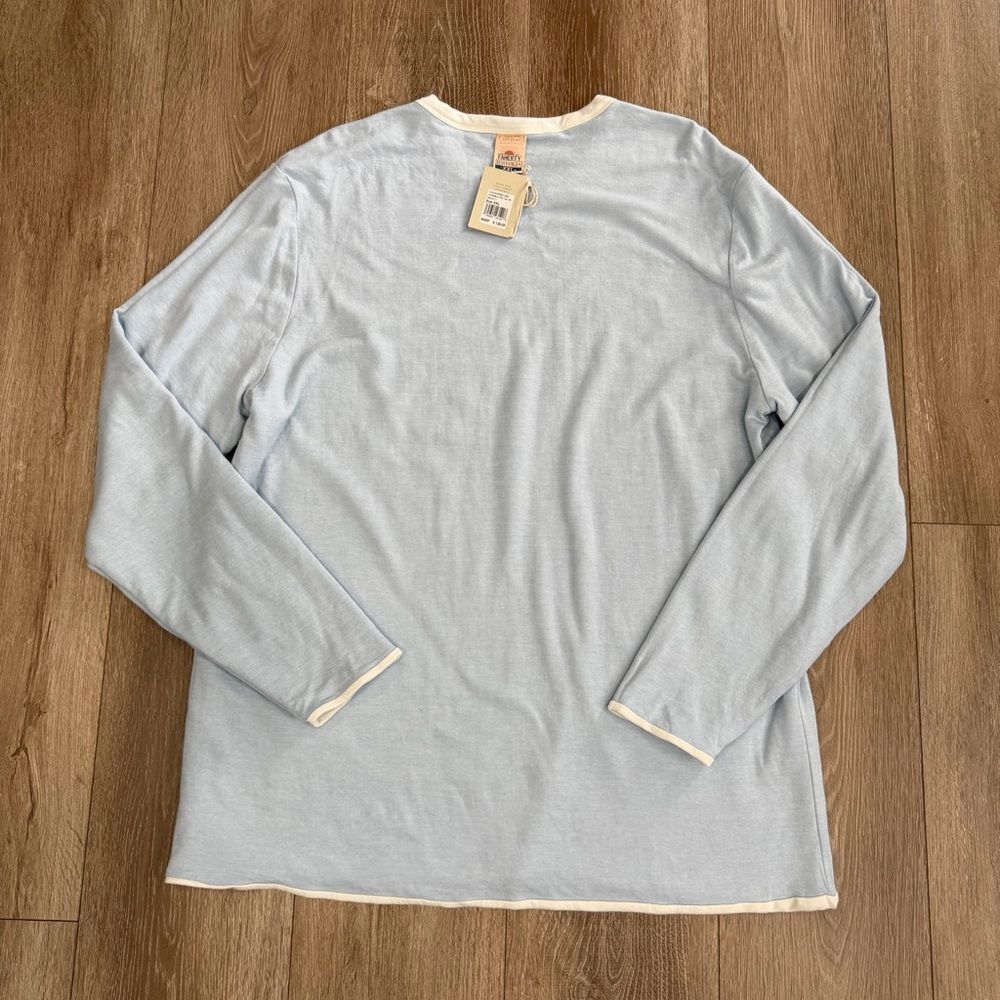 NWT Faherty Cloud Reversible Crew Light Blue Heat… - image 5